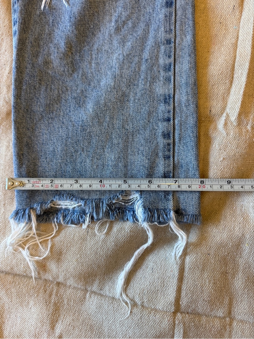 Pistola Cassie High Waist Ripped Crop Jeans Womens 27 Los Feliz Raw Hem Straight - Picture 10 of 14